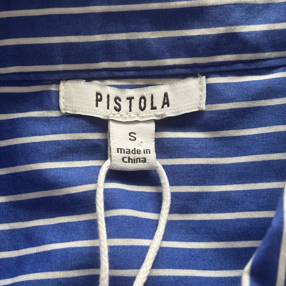pistola Amelie Ultramarine Striped Shorts Romper One piece. Size Small NWT - Picture 4 of 13